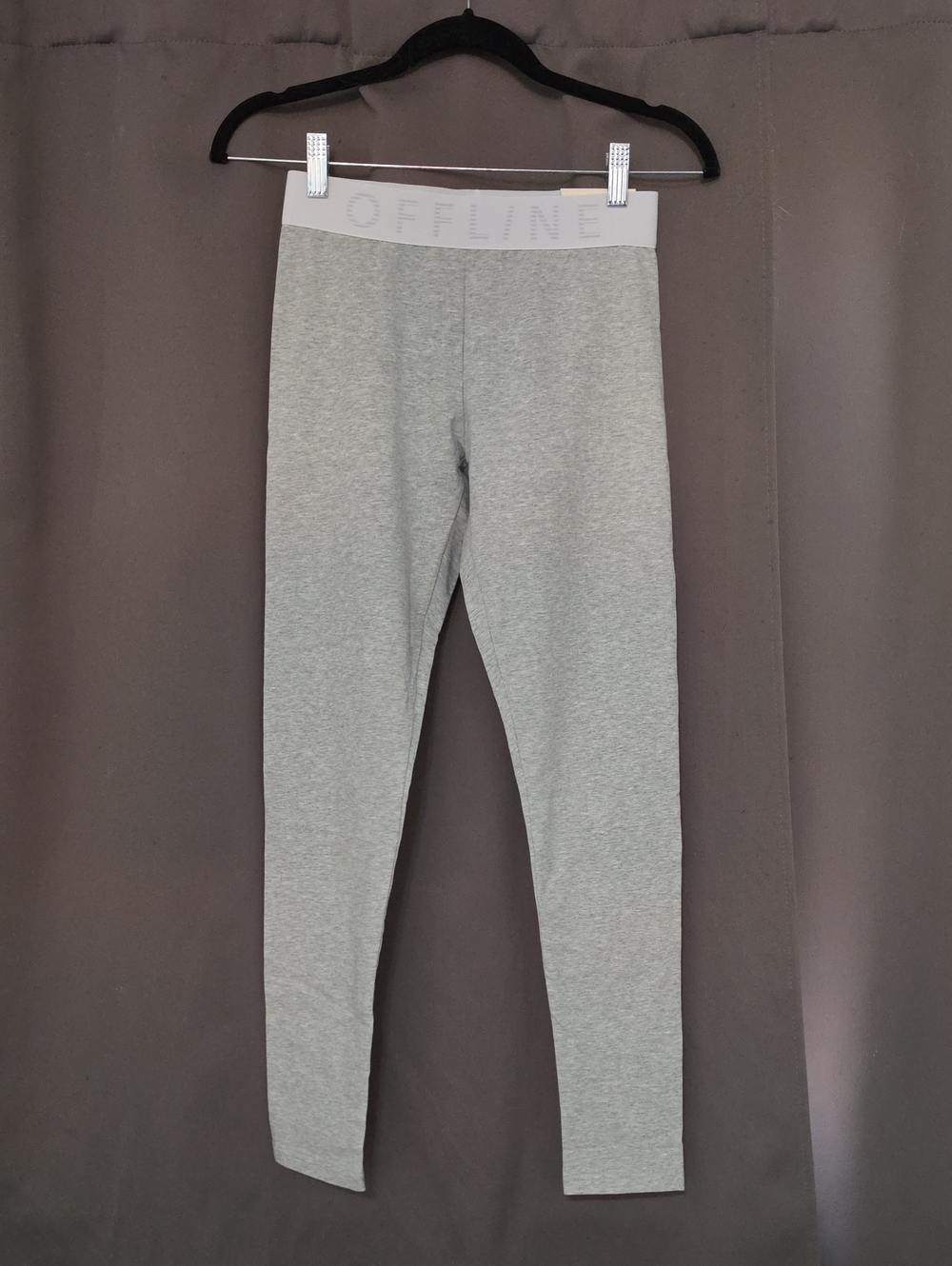 aerie Light Gray Girls' Leggings with White Elastic Waistband